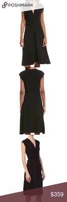 theory crepe midi dress Black Short-Sleeve Midi Dress in Admiral Crepe | Women's Midi Dress