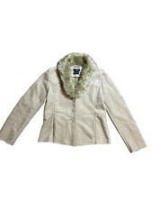 Vintage Rag Tan Coat Fur Trim Suede Jacket Women’s Large