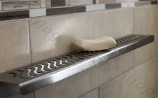 SereneDrains Shower Shelf Stainless Steel - Flag Design 16 inch or 24 inch