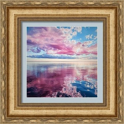 Medium 11'' x 11'' Reflection From The Sky Gold Framed Digital Wall Art