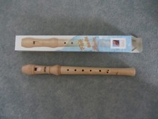 Sopranflöte Heinrich Adler barocke Griffweise hell neu (zweiteilig Doppelloch)