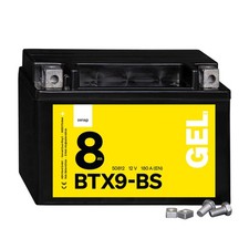 Denagi 8Ah Motorradbatterie GEL YTX9-BS, 12V 50812 GTX9-BS FTX9-BS CTX9-BS