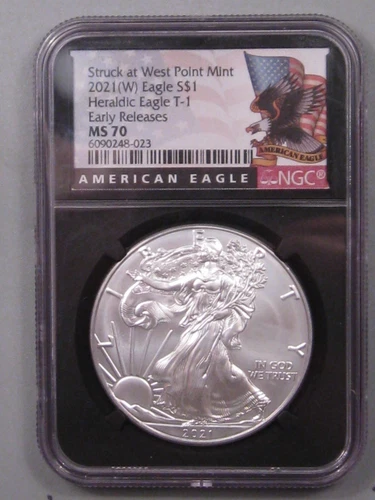 2021 (w) T-1 Silver American Eagle. NGC MS70 ER.  #8