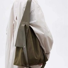 Suede large capacity commuter slouch purse, solid color shoulder bag, casual hob