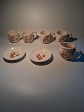 Rare Vintage Mini Holly Hobbie Sunbonnet Sue Tea Set 7 Pcs Cups Plates Creamer