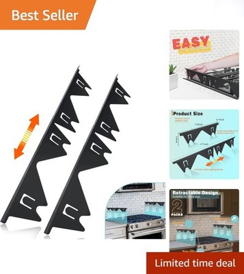 Durable Stainless Steel Stove Gap Filler - 2 Pack, Heat Resistant & Easy Clean