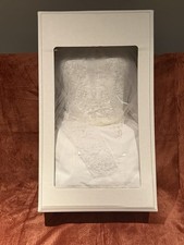 David's Bridal White Lace Beaded A-Line Full-Length Long Sleeve Dress L/XL