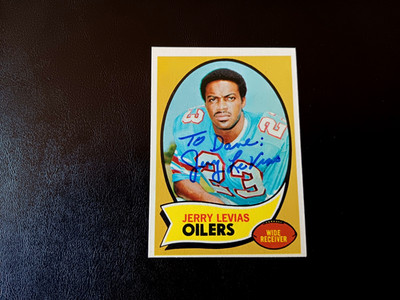 Jerry Levias Autographed 1970 Topps Football Rookie Houston Oilers Card #89 Auto