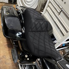 Asiento de pasajero de conductor negro diamante gel para Harley Electra Glide 1997-2007