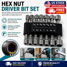 14pc POWER NUT Driver Bit Set Dual 1/4 Quick ...