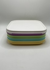 Tupperware 4 Picknickteller Eco Go Picknick Teller mit Deckel stapelbar Bunt TOP