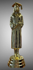 LOT of 10 GraduateFemale/Graduation/Diploma Trophy Topper, Gold, Plastic, NEW