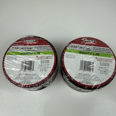 Two Lincoln Electric Ed030632 Mig Welding Wire, SuperArc L-56, .035, Spool