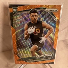 2025 Panini Prizm Arian Smith RC Orange Wave /65 Prizm SSP Rookie Jets 