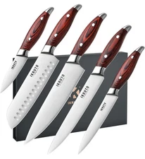 5-Piece kitchen knife set - Ultra-Sharp High Carbon Stainless Steel Blades wi...