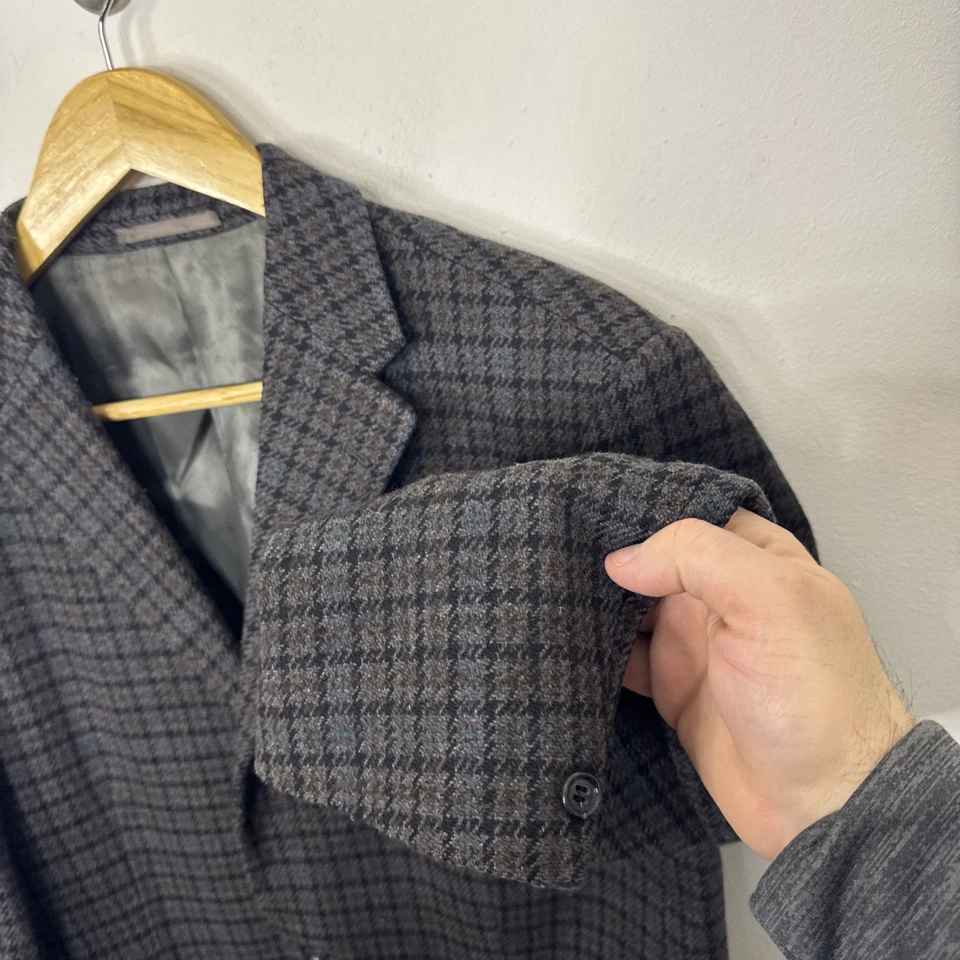 Blazer Abrigo Deportivo Chester Scot Tweed Hombres 40S Corto Gris Cuadros Dmg Foto 2 de 4