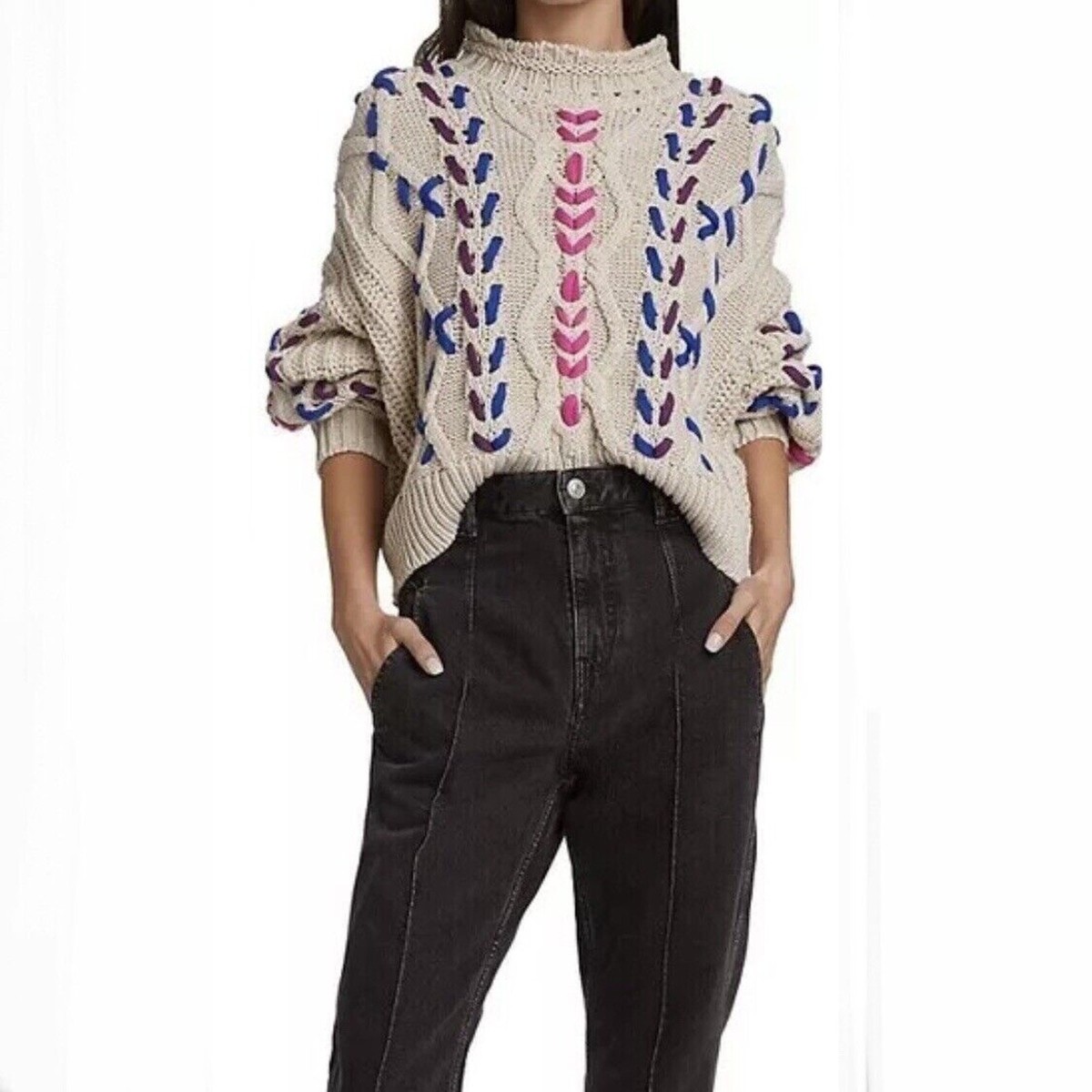 Isabel Etoile Marant NWOT Women Zola Stitched Cable Knit Sweater