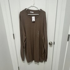 Sonoma Men's 4XB Brown Recycled Crew Neck Pullover Sweater OLD MONEY