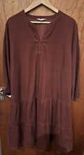 Seasalt Bluebell Bloom Burgundy Needlecord Dress 3/4 Sleeve size 20 