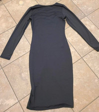 Long Sleeve Bodycon Midi Dress Stretch Size small