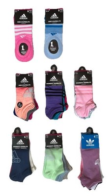 ADIDAS AEROREADY SUPERLITE Socks No Show, Girls & Women s 6PK Sz 13-4Y/3Y-9/5-10