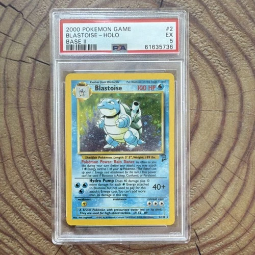 Pokémon 2000 Blastoise Base Set 2 Holo Rare PSA 5 2/130 English Ken Sugimori
