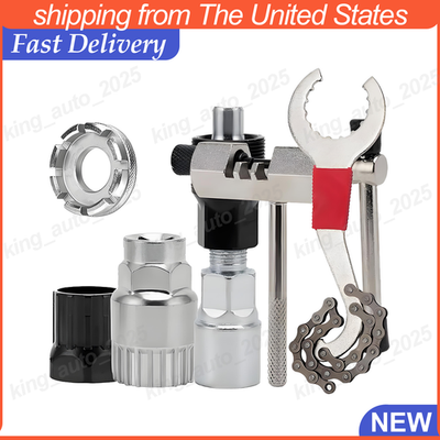 #ad #ad 6PCS Bike Tool Kit w 3 in 1 Cassette Remover Wrench Crank Puller Extractor US $10.99