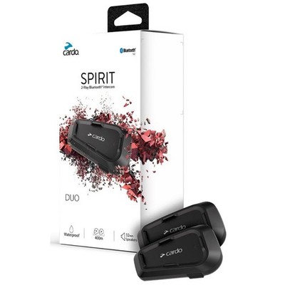 Cardo Spirit Motorcycle Bluetooth Headset Dual Pack Black