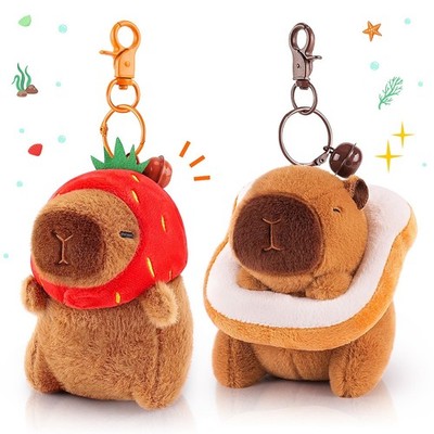 2PCS Capybara Plush Keychain,Cute Keychain Capybara Stuffed Animal,Soft Capyb...