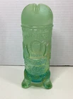 Vintage Fenton For HOACOA Good Luck Carnival Glass Hatpin Holder Ice Green 1980