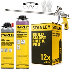 Stanley FA190P Subfloor Foam Adhesive Pro 24oz 12Pk - Gun Incl. 24" Nozzle