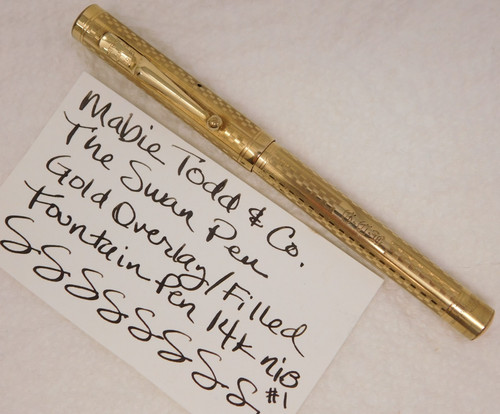 5.25" Swan Pen Mabie Todd Gold Filled 1922 Fountain Pen 14k nib #1 Flexible