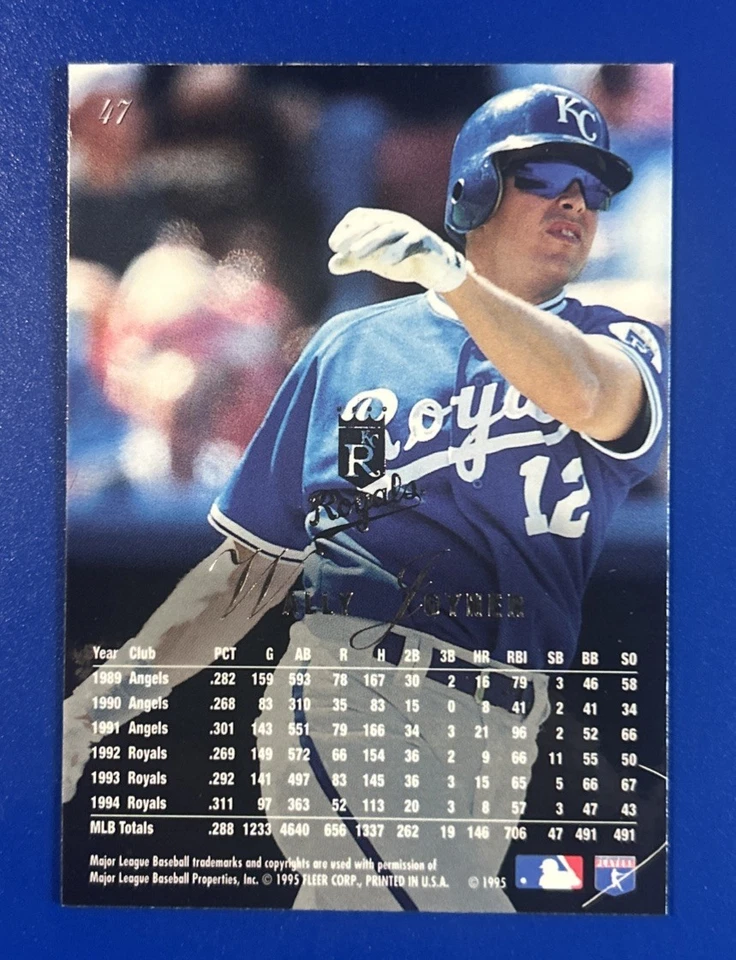 1995 Fleer Flair Baseball Wally Joyner Kansas City Royals #47 - Image 2 of 2