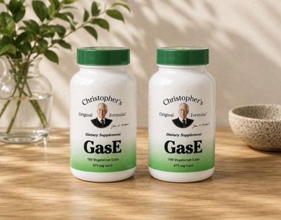 Christopher s Original Formulas GasE - 475mg 100 Veg Capsules - Pack of 2