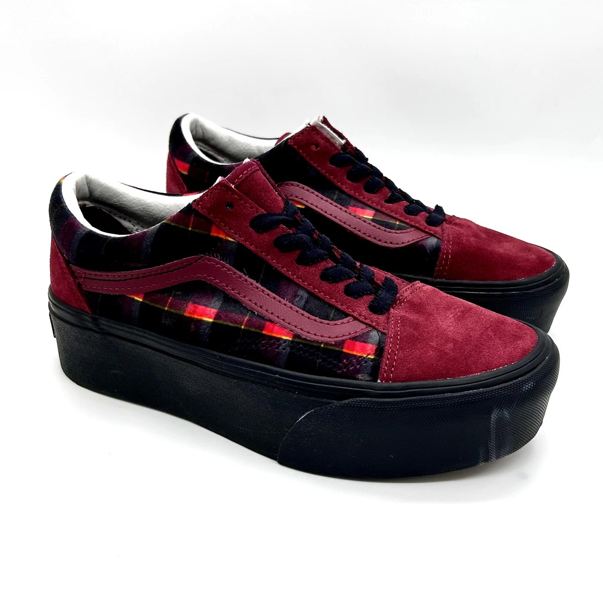 Vans Platform Crushed Velvet Burgundy Black Womens Streetwear Sport Skate Sz 7 VANS Black Velvet Athletic Shoes for Women for sale - eBay main image 4