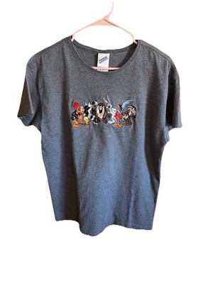 Warner Bros Studio Store Tee  Embroidery Sylvester Sr & Jr Bugs Taz Roadrunner