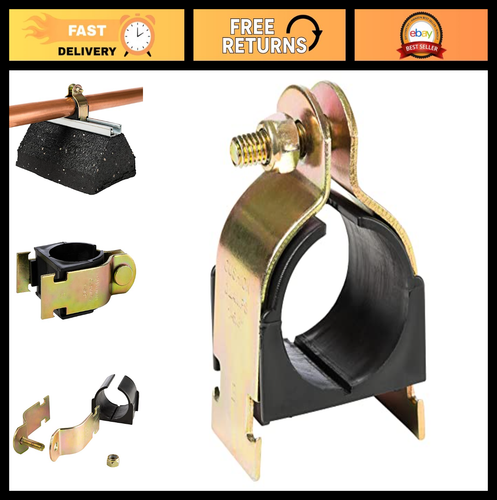 Rubber Cushion Strut Clamp Yellow Zinc 3/4" CTS - 10 Pack Heavy Duty USA Made - 第 1/7 張圖片