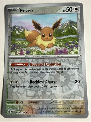 EEVEE 2025 POKEMON PRISMATIC EVOLUTIONS REVERSE HOLO 074/131 Q5542
