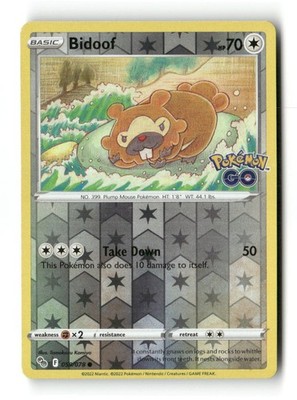 Bidoof 059/078 C Pokemon GO Pokemon Reverse Holo NM