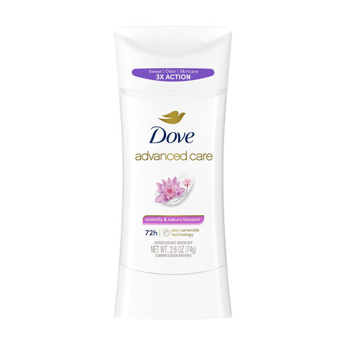 Dove Advanced Care Waterlily Sakura Blossom Antiperspirant Deodorant Stick 2.6Oz