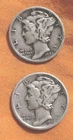 1943-S & D Mercury Dime 90% Silver USA Coins Lot Of 2
