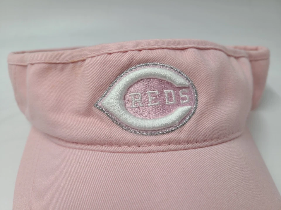 Women Cincinnati Reds American Needle Sun Golf Visor Adjustable Hat Cap MLB Pink - Image 4 of 4