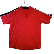 Schwinn Mens Red Cycling Jersey Shirt XL Short Sleeve Bike Ride Top Pockets