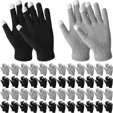 50 Pairs Winter Gloves Bulk Knit Stretchy Warm Touchscreen Gloves Multicolor ...