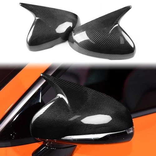 Real Carbon Fiber Add-on Side Mirror Cover Caps for Kia Stinger 2018-2023