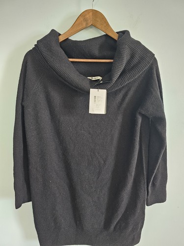 Alexander Wang Cashmere Wool Sweater Dress Black Quiet Luxury Turtleneck size M