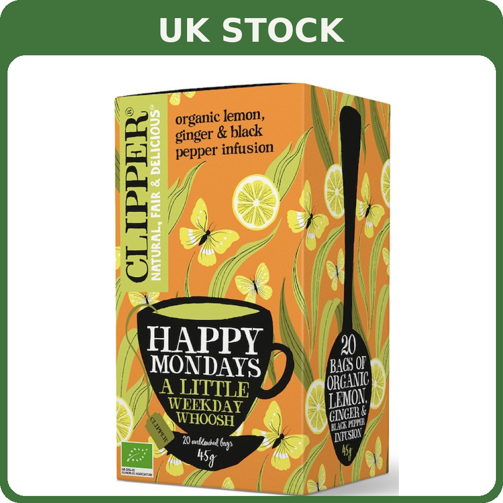 Organic Lemon Tea with Ginger & Black Pepper HAPPY MONDAYS 45g Clipper