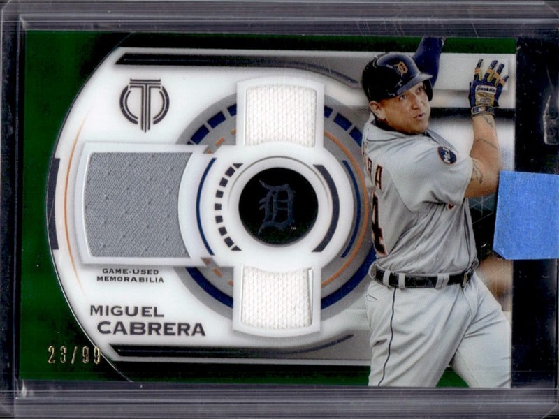 2019 Topps Tribute Miguel Cabrera Single-Player Triple Jersey Green #/99 Tigers
