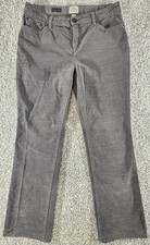 St. John  s Bay Womens Gray Corduroy Dress Pants Size 10 Straight Leg Excellent