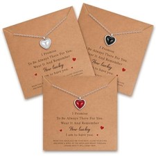 Tondiamo Galentines Best Friends Gifts Friendship Necklace 3 Red, Black, White